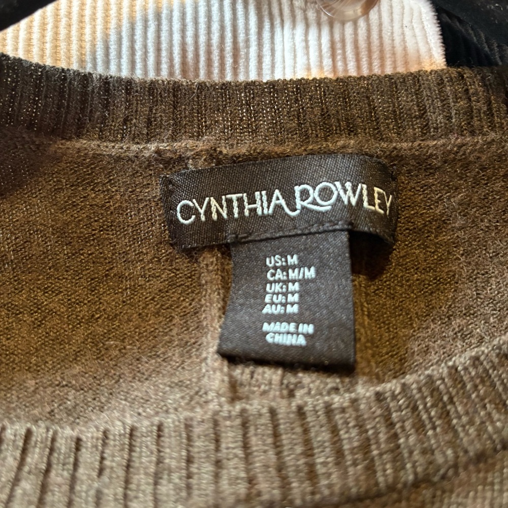 Cynthia Rowley Merino Wool Sweater Tunic in Dark Moss Green Size L - Picture 9 of 10